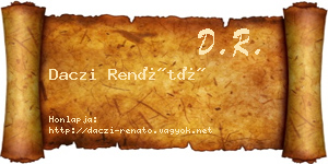 Daczi Renátó névjegykártya